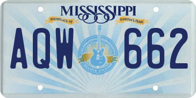 MS license plate AQW662