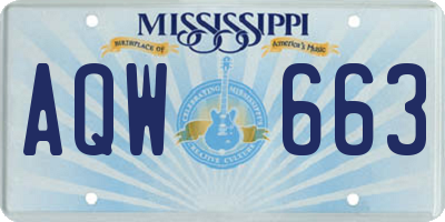MS license plate AQW663