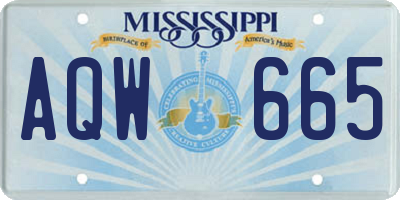 MS license plate AQW665