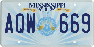 MS license plate AQW669