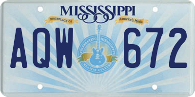 MS license plate AQW672