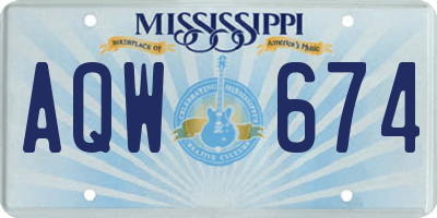 MS license plate AQW674