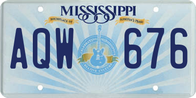 MS license plate AQW676