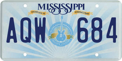 MS license plate AQW684