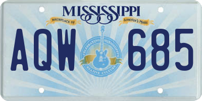 MS license plate AQW685