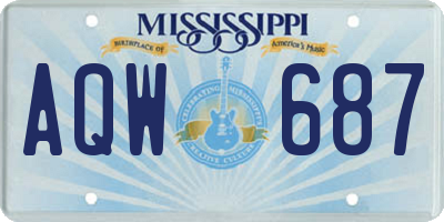 MS license plate AQW687
