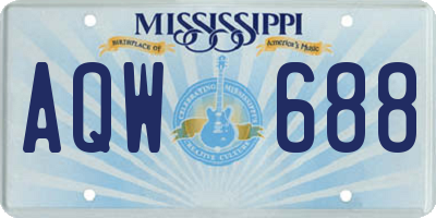 MS license plate AQW688