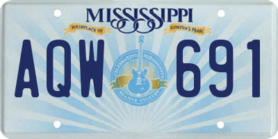 MS license plate AQW691