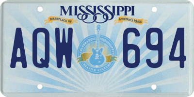 MS license plate AQW694