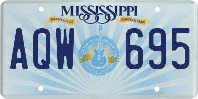 MS license plate AQW695
