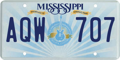 MS license plate AQW707