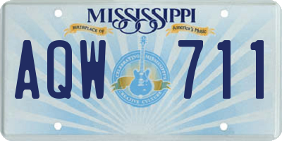 MS license plate AQW711