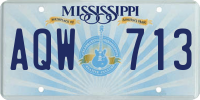 MS license plate AQW713