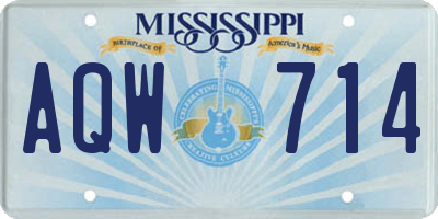 MS license plate AQW714