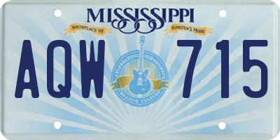 MS license plate AQW715