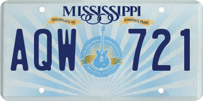 MS license plate AQW721