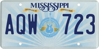 MS license plate AQW723