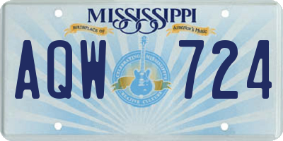 MS license plate AQW724