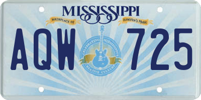 MS license plate AQW725