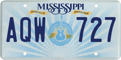 MS license plate AQW727