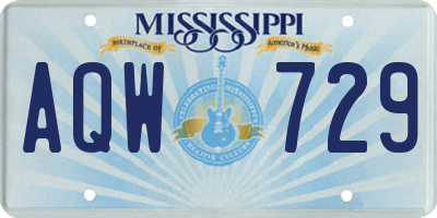 MS license plate AQW729