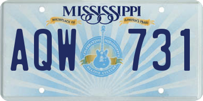 MS license plate AQW731