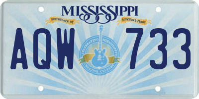 MS license plate AQW733