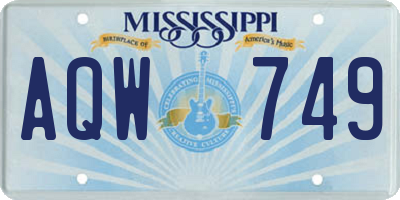 MS license plate AQW749