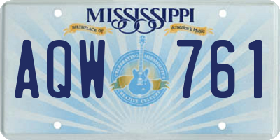 MS license plate AQW761