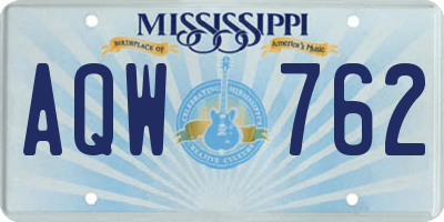 MS license plate AQW762