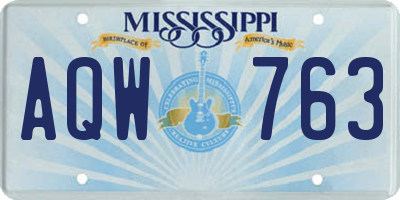 MS license plate AQW763