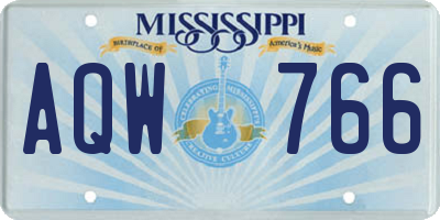 MS license plate AQW766