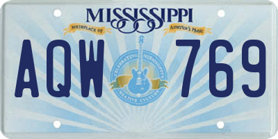 MS license plate AQW769