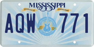 MS license plate AQW771