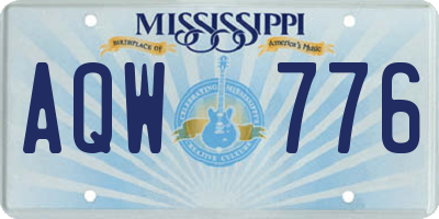MS license plate AQW776