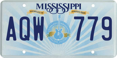 MS license plate AQW779