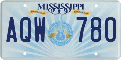 MS license plate AQW780