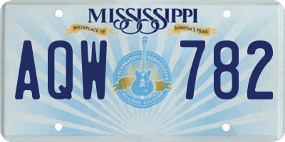 MS license plate AQW782