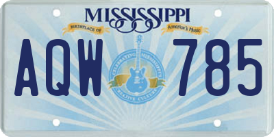 MS license plate AQW785