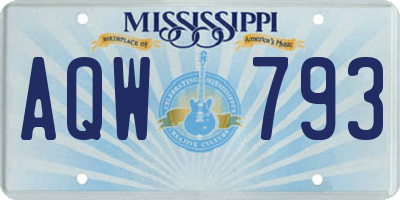 MS license plate AQW793