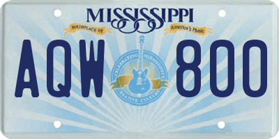 MS license plate AQW800