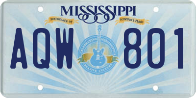 MS license plate AQW801