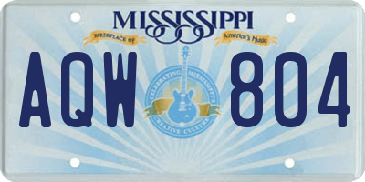 MS license plate AQW804