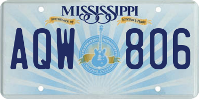 MS license plate AQW806