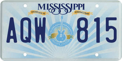 MS license plate AQW815