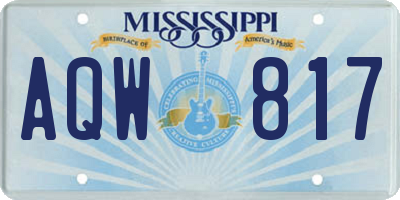 MS license plate AQW817