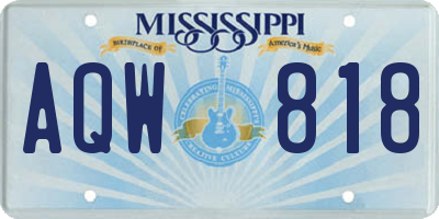 MS license plate AQW818
