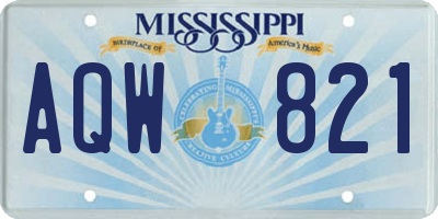 MS license plate AQW821