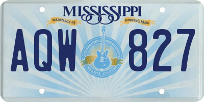 MS license plate AQW827