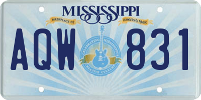 MS license plate AQW831